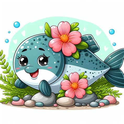 Premium Vector Cute Salmon Fish Vector Cartoon Illustration