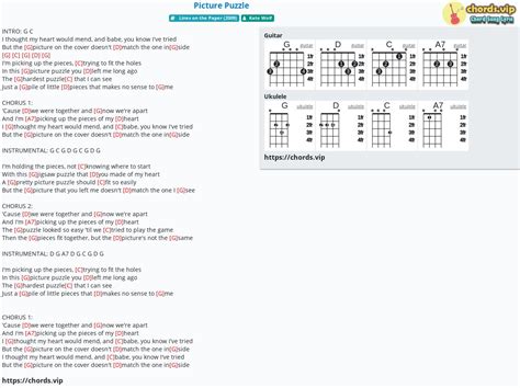 Chord Picture Puzzle Kate Wolf Tab Song Lyric Sheet Guitar