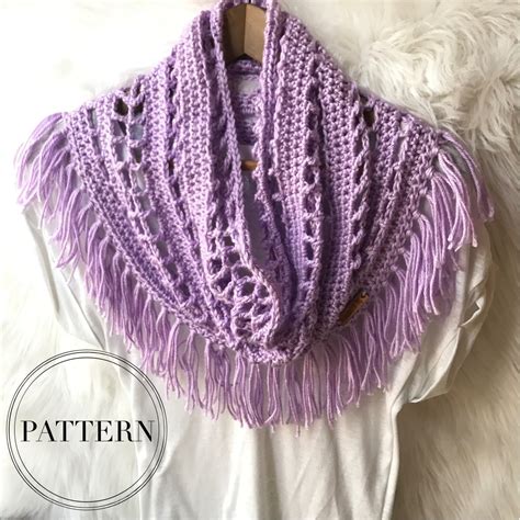 Crochet Pattern The Melody Fringe Scarf Easy Tutorial