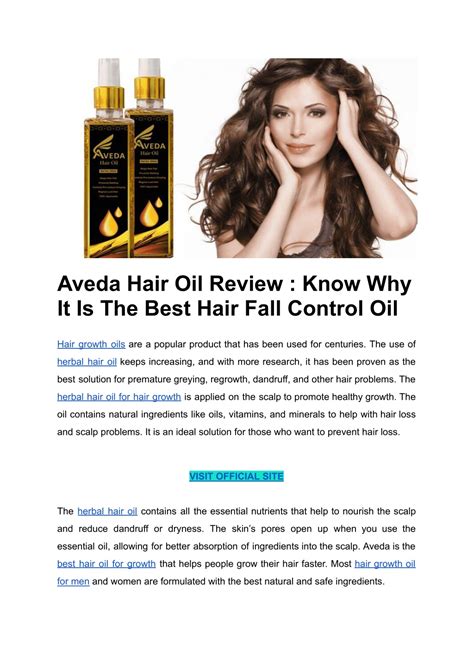 Ppt Aveda Hair Oil Review Know Why It Is The Best Hair Fall Control