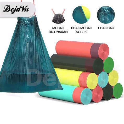 Jual Dejavu Kantong Plastik Sampah X Cm Roll Dengan Tali Trash Bag