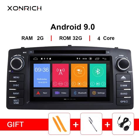 Xonrich Android 9 0 Car DVD Player For Toyota Corolla E120 BYD F3 2 Din