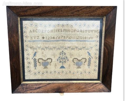 Antiques Atlas Antique Sampler Framed 51 X 43 Cms