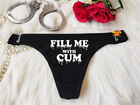 Fill Me With Cum Hotwife Clothing Crotchless Panty Fetish Etsy