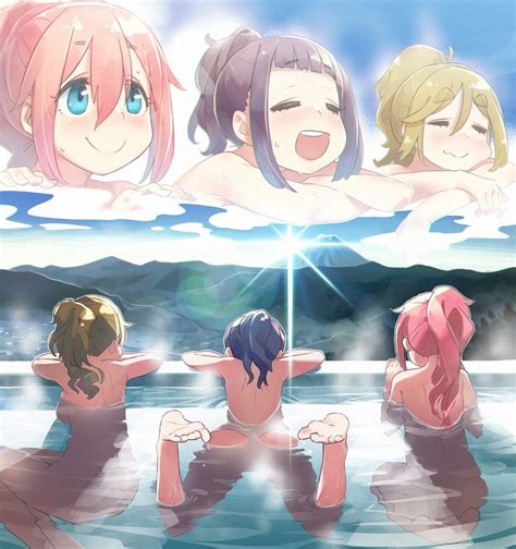 Kagamihara Nadeshiko Inuyama Aoi And Oogaki Chiaki Yurucamp Drawn