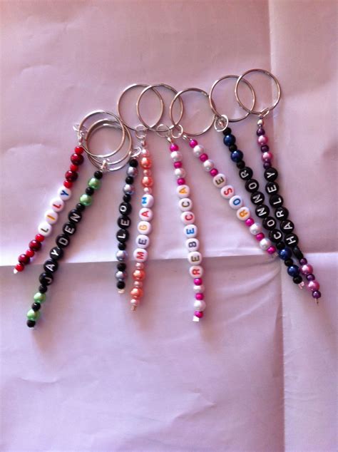 Personalised Key Rings Beads Craft Jewelry Bead Jewellery Beaded