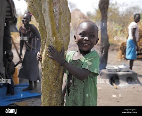 UGANDA Palabek Refugee Settlement Daily Scenes Of Refugees Stock