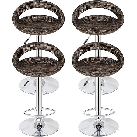 Amazon SUPER DEAL Adjustable Pub Wicker Style Barstool All Weather