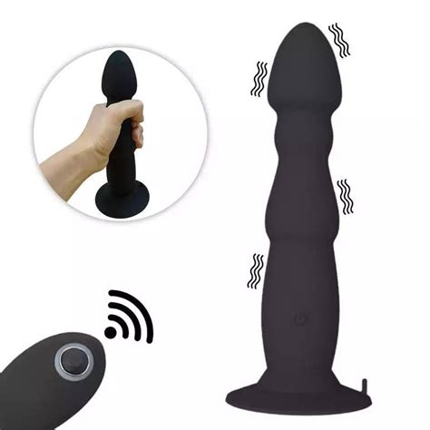 Plug Anal Escalonado Vibro E Ventosa E Controle Remoto Sem Fio