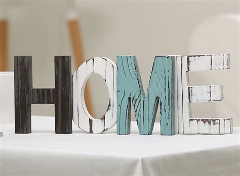 Myt Rustic Wood Home Decorative Sign Standing Cutout Word Decor