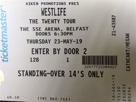 2 Westlife tickets | in Ahoghill, County Antrim | Gumtree