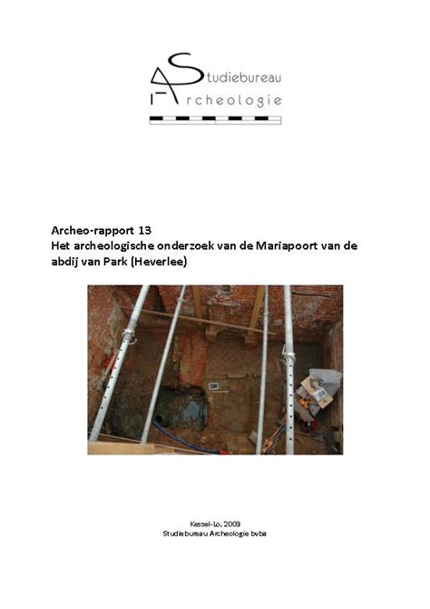 OAR Archeo Rapport 13 Het Archeologische Onderzoek Van De Mariapoort