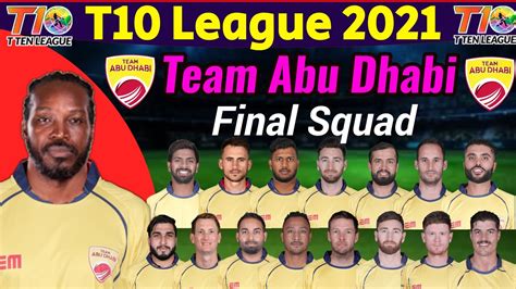 T League Team Abu Dhabi Final Squad Abu Dhabi Team Final