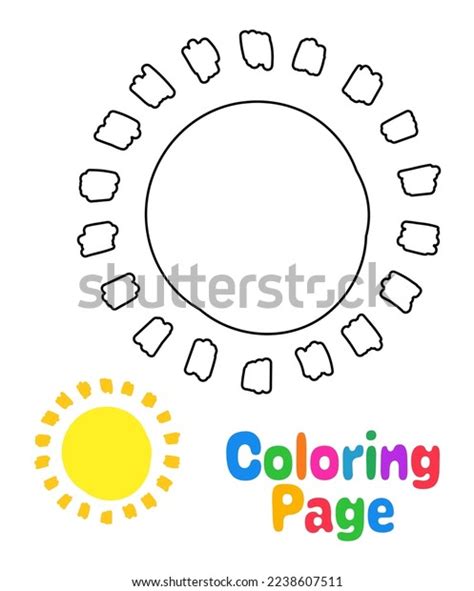 Coloring Page Sun Kids Stock Vector (Royalty Free) 2238607511 ...