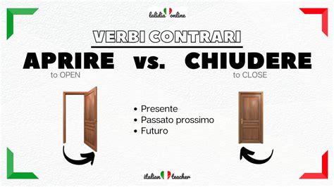 Italian Verbs For Beginners Aprire Vs Chiudere YouTube