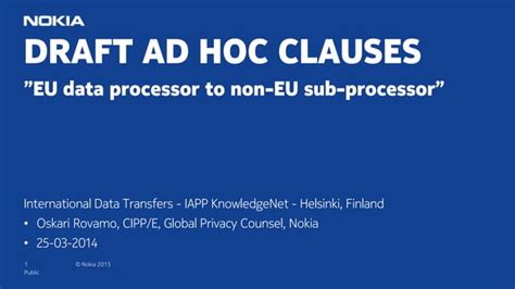 Challenges With Ad Hoc P2p Model Clauses IAPP KnowledgeNet 2015 PPT