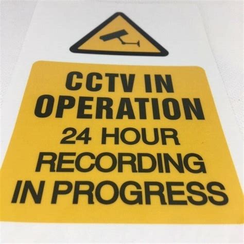 Cctv Operation 24 Hour Recording In Progress Sign Sticker Free Pandp A5