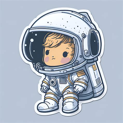 Um Desenho Animado De Um Astronauta Em Um Traje Espacial Foto Premium