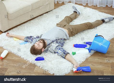 Funny Young Man Tired Cleaning Carpet Stock Photo 567105034 | Shutterstock