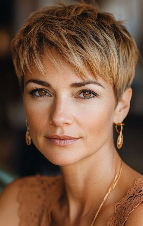 Pixie Haircuts For Women Over Soft Golden Pixie With Feathered