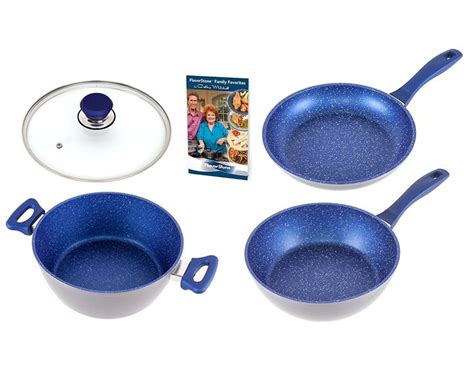 Blue Sapphire Essential Cookware Set - FlavorStone 9.5'