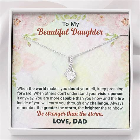 To My Beautiful Daughter Love Dad Necklace Teepoem Ltd