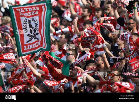 Monza, Italy, 2nd April 2023. AC Monza fans during the Serie A match at Stadio Brianteo, Monza ...