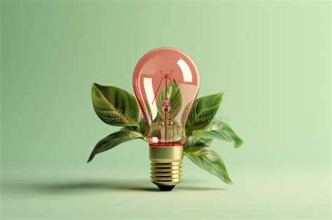 Light Bulb With Plant Inside Of It Can Be Used To Represent Growth