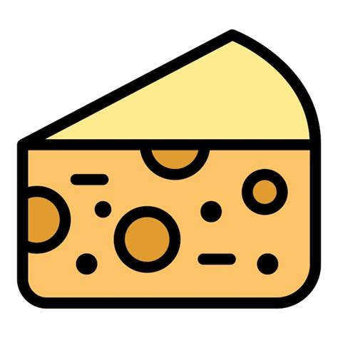 Icono De La Pieza De Queso Contorno De La Pieza Del Queso Icono