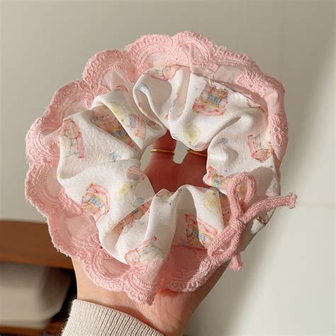 Jual Town Shell Lalla Korean Lace Cute Scrunchy Scrunchie