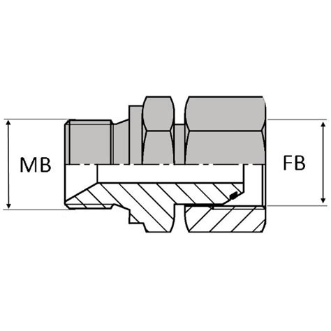 BUMF Adaptateur droit mâle BSP pour bague BS x femelle tournant BSP