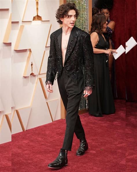 Timothée Chalamet On The Red Carpet Of The 94th Academy Awards Oscars