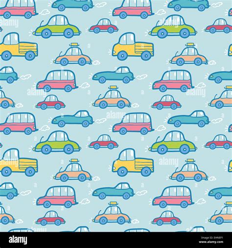 Colorful Cartoon Cars Seamless Pattern Background Stock Photo Alamy