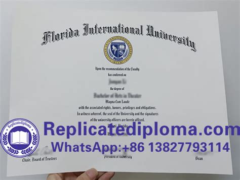 Buy Fake Florida International University Diploma Copy FIU Degree