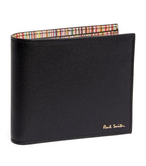 Paul Smith Black Leather Signature Stripe Bifold Wallet Harrods Uk