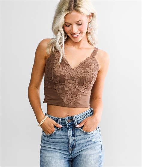 Bkessentials Floral Lace Full Coverage Bralette Womens Intimates In Beaver Fur Buckle