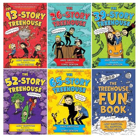 13 STORY TREEHOUSE Series by Andy Griffiths Set of Paperbacks 1-5 PLUS Fun Book by Griffiths ...