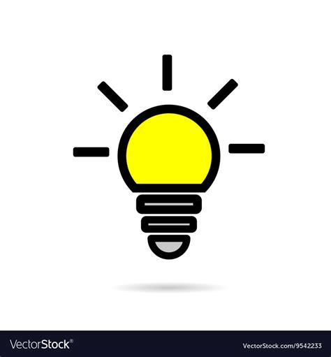 Lightbulb Icon Yellow Royalty Free Vector Image