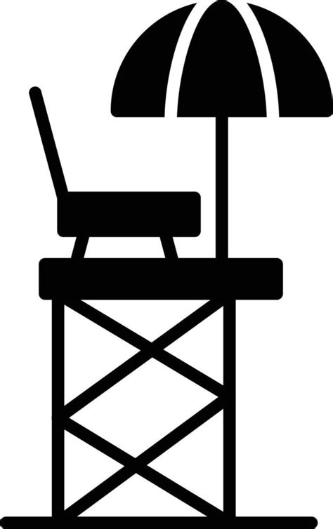 Lifeguard Chair Glyph Icon Vector Art At Vecteezy