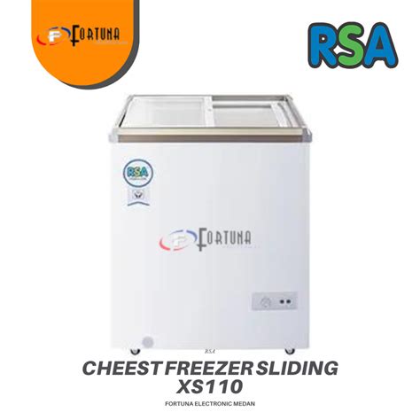 Jual CHEEST FREEZER BOX RSA SLIDING GLASS XS110 LEMARI PEMBEKU 100L