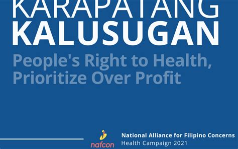 Karapatang Kalusugan Peoples Right To Health Prioritize Over Profits