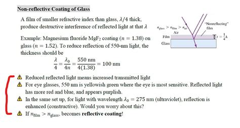 Solved Non Reflective Coating Of Glass A Film Of Smaller Chegg