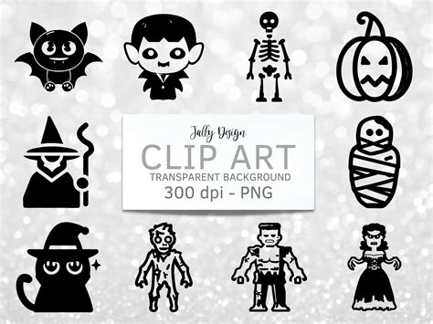 Black Halloween Cliparts Graphic by jallydesign · Creative Fabrica