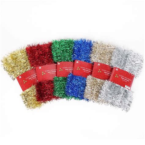 Holidays Tinsel Garland - Assorted Colors - Crown Office Supplies