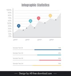 Infographic Statistics Design Elements Flat Line Circle Charts Vectors