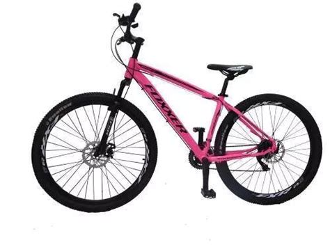 Mountain bike Foxxer Pisa aro 29 19 21v freio disco mecânico cor rosa