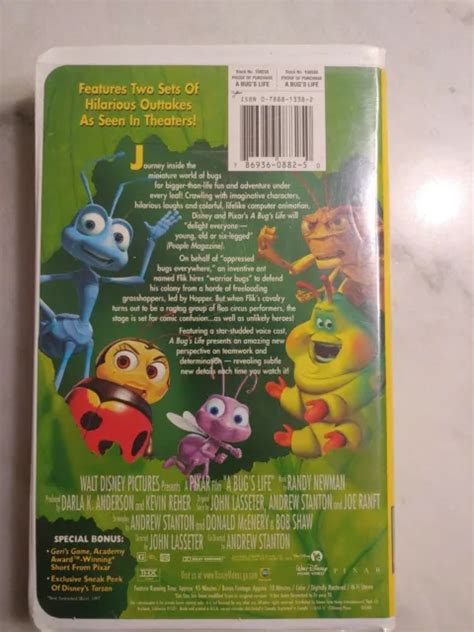 WALT DISNEY PIXAR A BUG S LIFE VHS VIDÉO 1999 vintage rare LIVRAISON