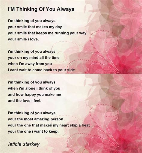 Thinking About You Poems