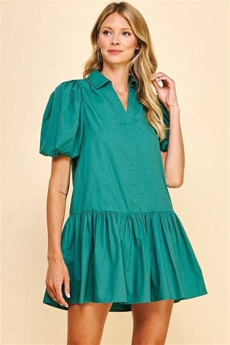 Puff Sleeve Tiered Mini Dress Shopperboard