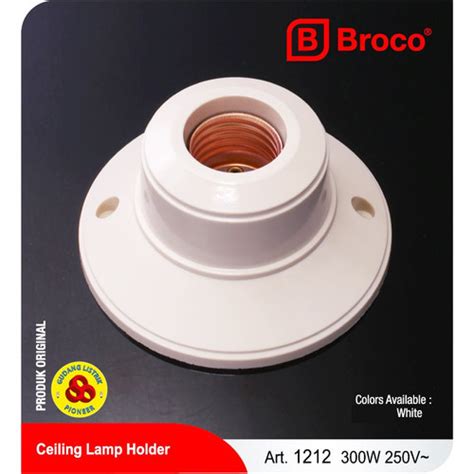 Jual Broco Fitting Lampu Plafon Bulat 1212 White E27 Ceiling Lamp